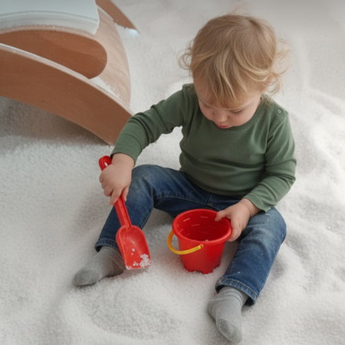 Bambino sorridente nella Stanza del Sale Gravina — terapia del sale per bambini